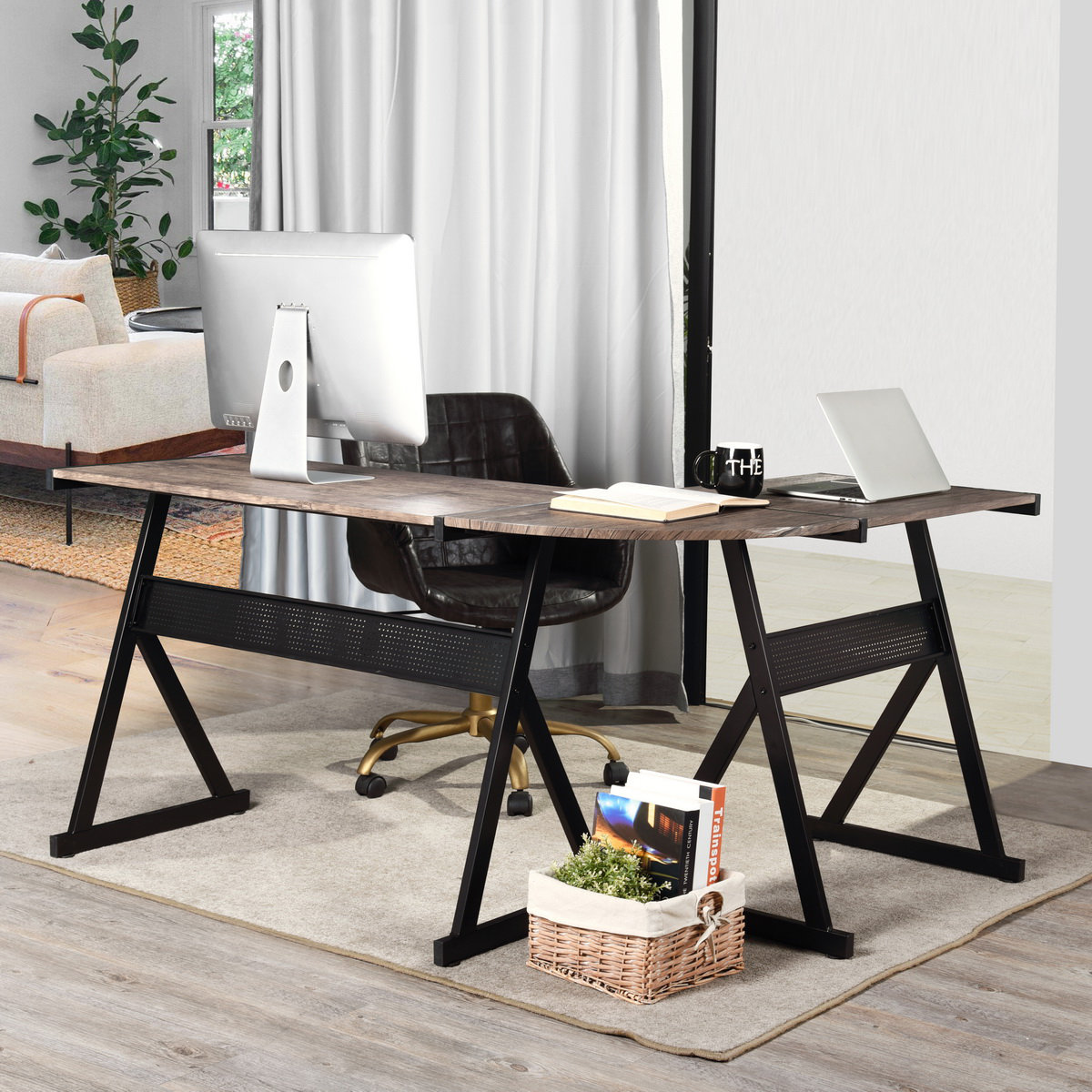 17 Stories LShaped Corner Desk Wayfair