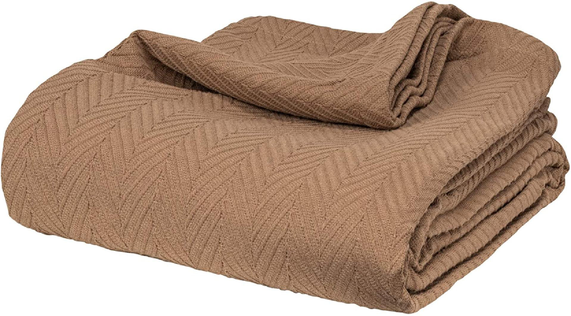 Charcoal Blanket Full Size,Layering Blanket,Cotton Thermal Blanket King,Farmhouse Blanket,Soft Cotton Blanket,Light Weight Blanket All Season Cotton Thermal Blanket in Twill Weave 102x90 inch 