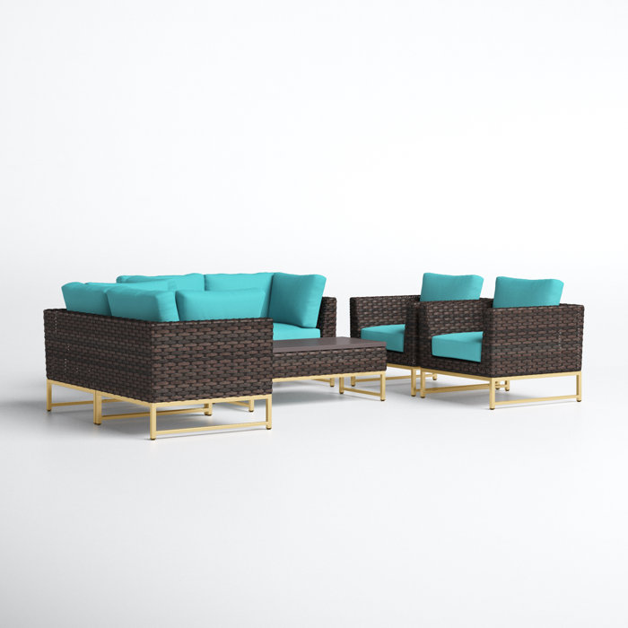 Joss and Main 7 Piece Sectional Seating Group with Cushions