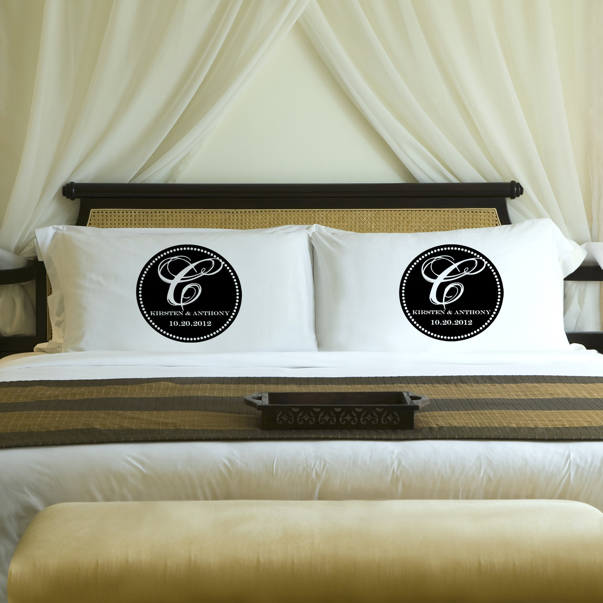 personalized monogrammed pillowcase set