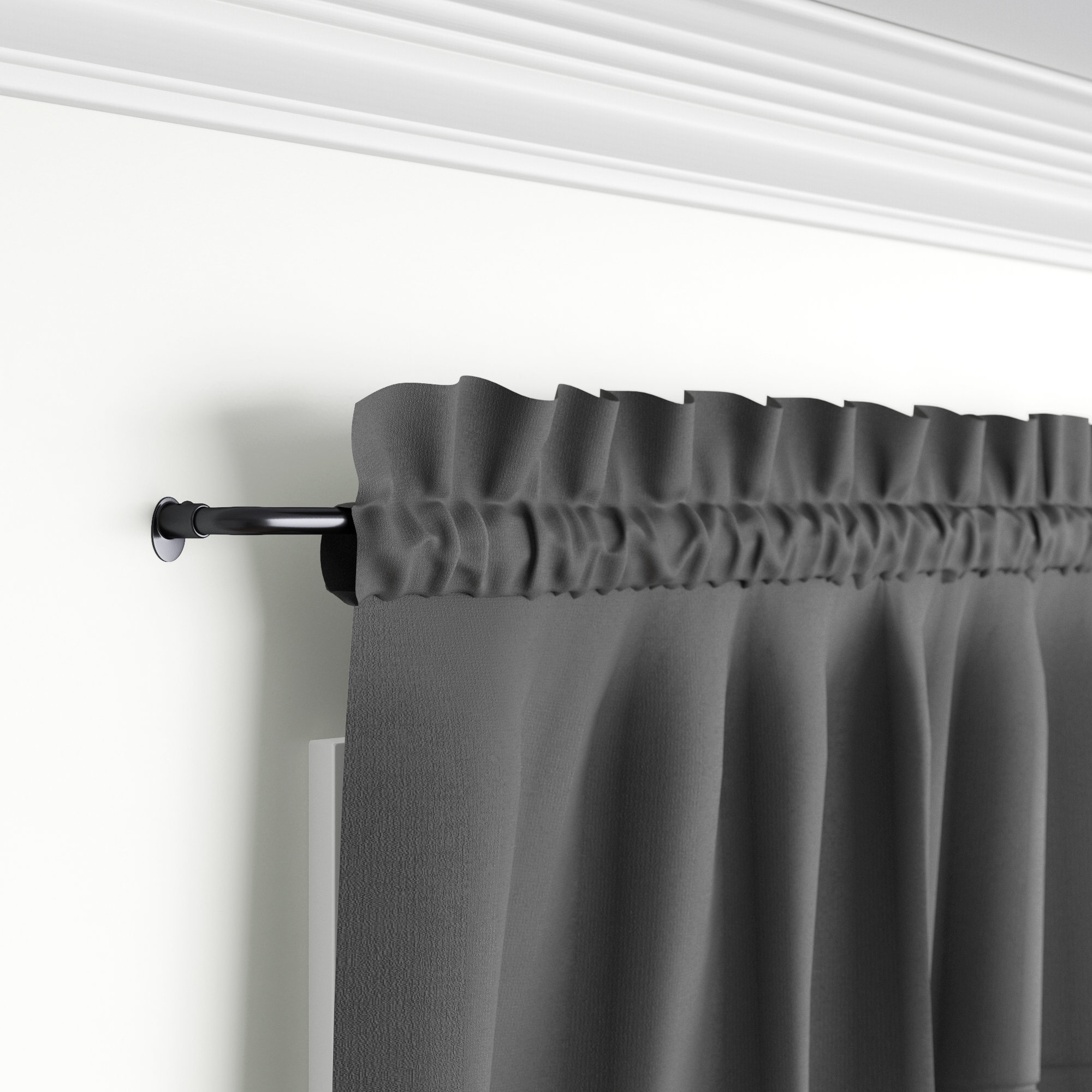 N\C Blackout Curved Curtain Rod Wrap Around Curtain Rods Size: 86-120 Inch Room Darkening Curtain Rods for Windows 66 to 120 Inch Outdoor and Indoor Black