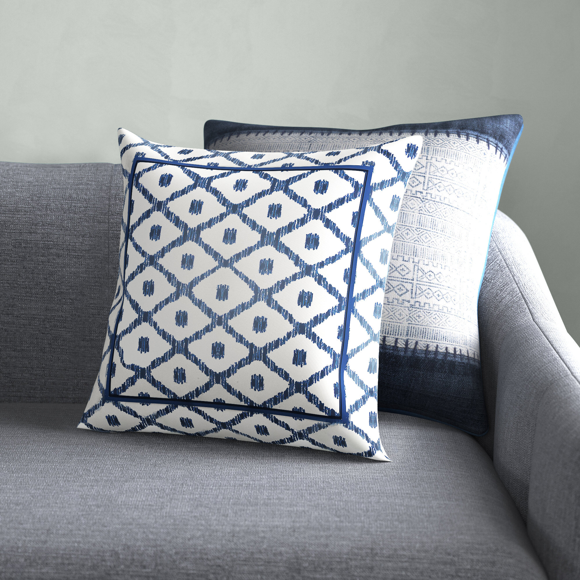 blue patio pillows