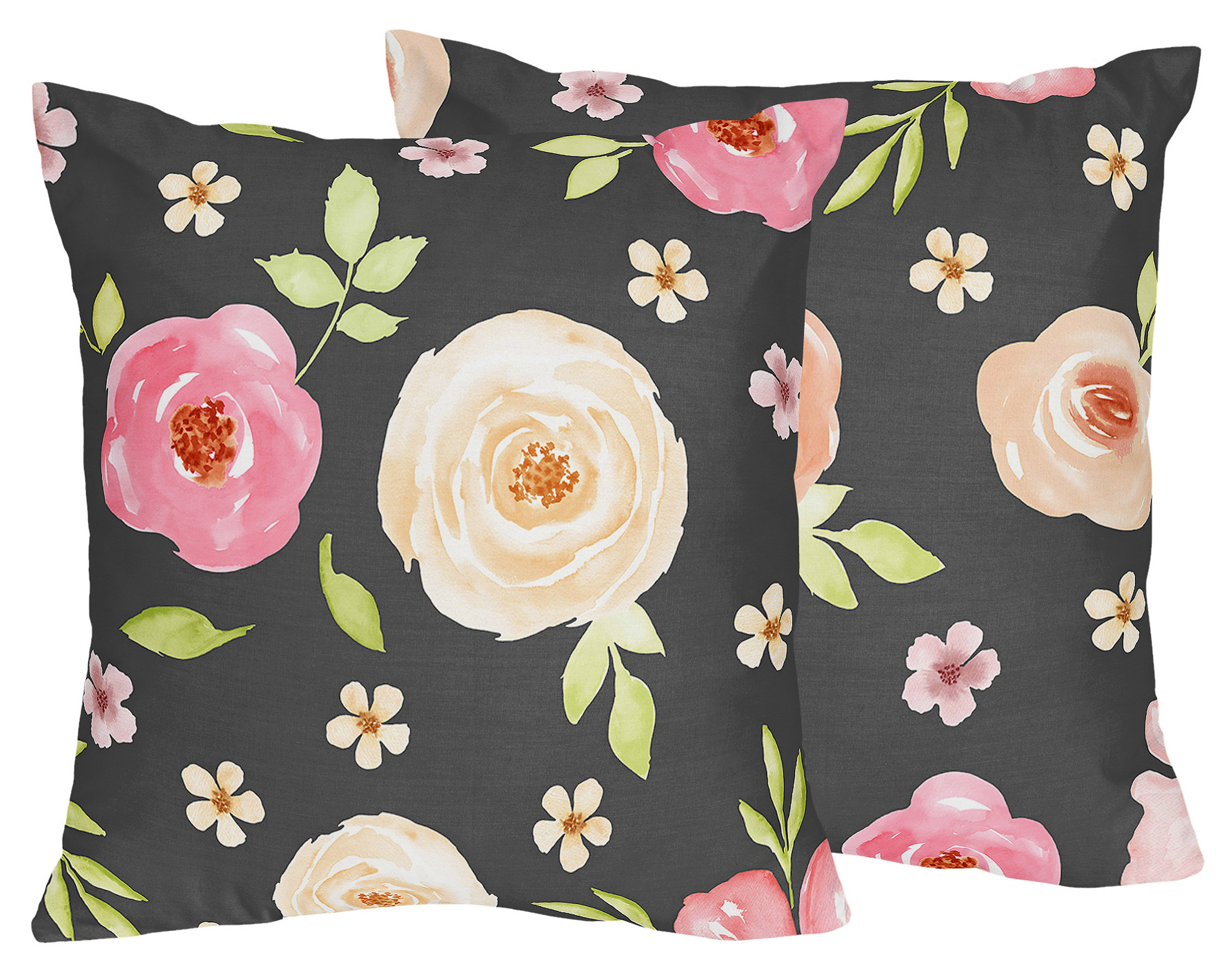 pink floral throw pillows