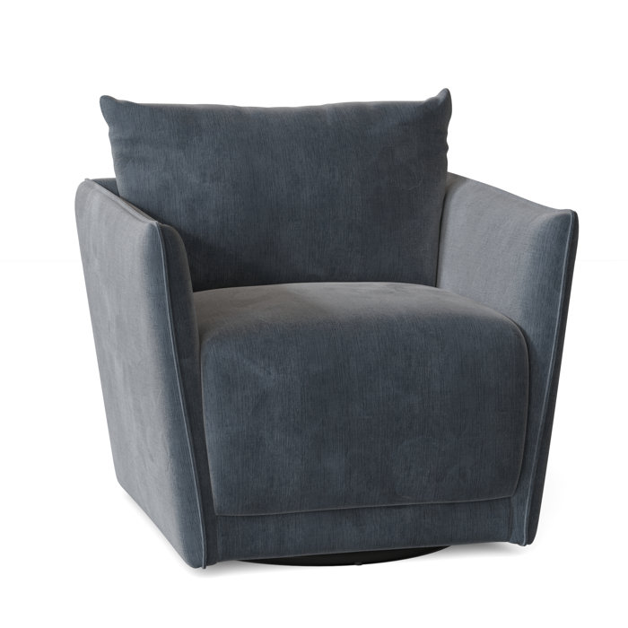 Joss and Main Gertrude 34" Wide Polyester Swivel Armchair