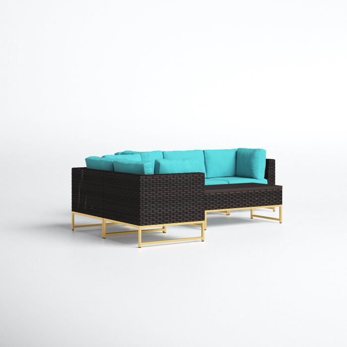Joss and Main Nauvoo 6 Piece Rattan Sectional Seating Group