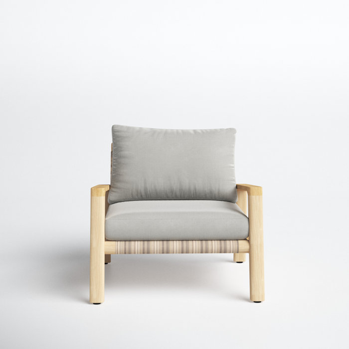 Joss and Main Sydney Teak Patio Chair with Cushions