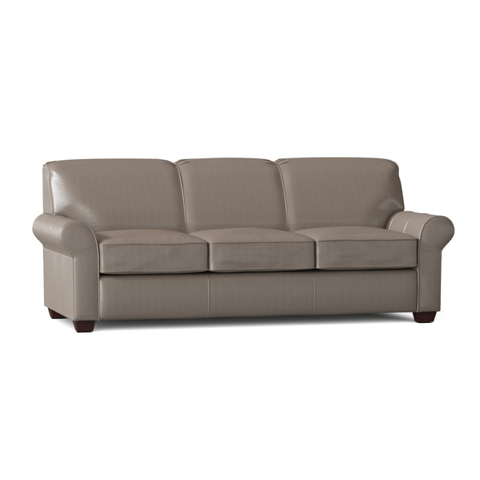 Lark Manor Mojave 81" Genuine Leather Rolled Arm Sofa