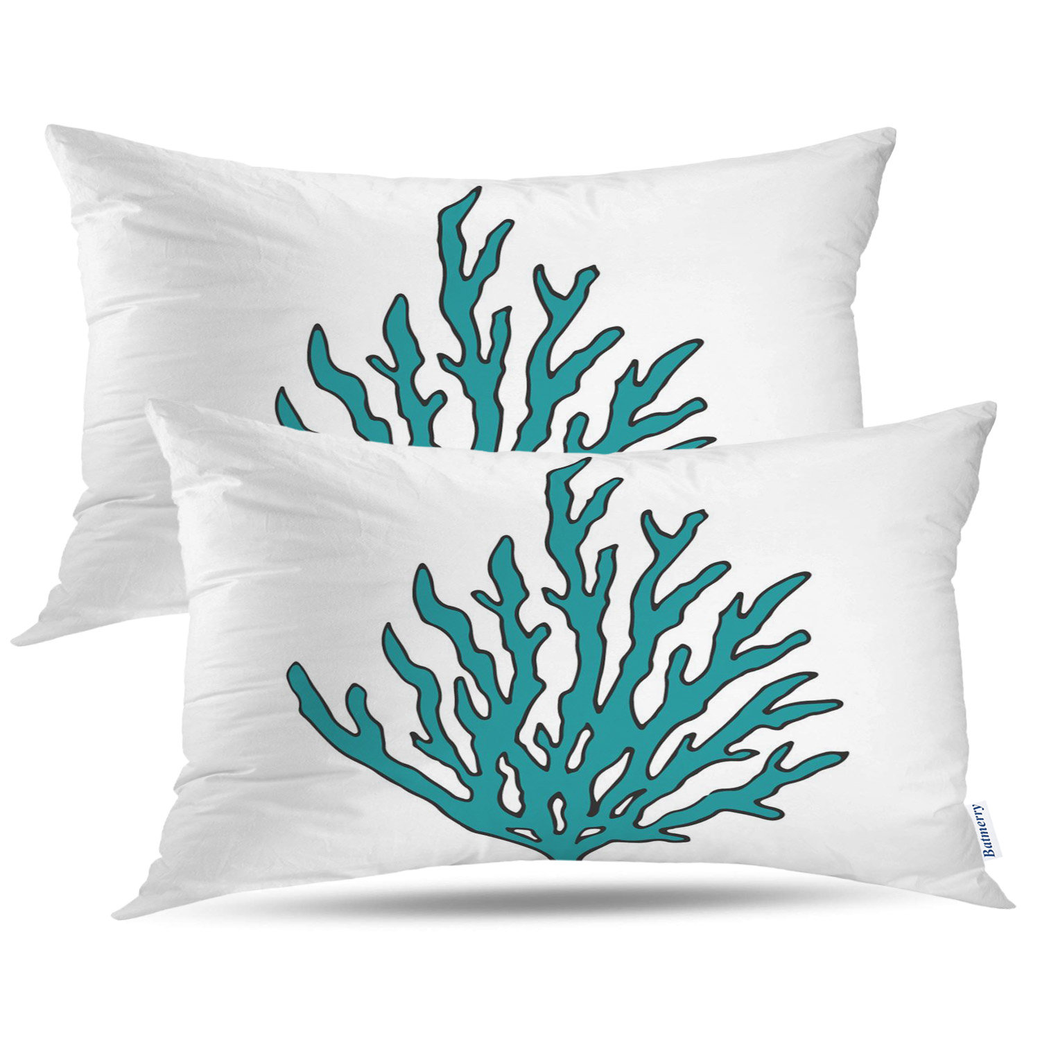 blue coral pillow