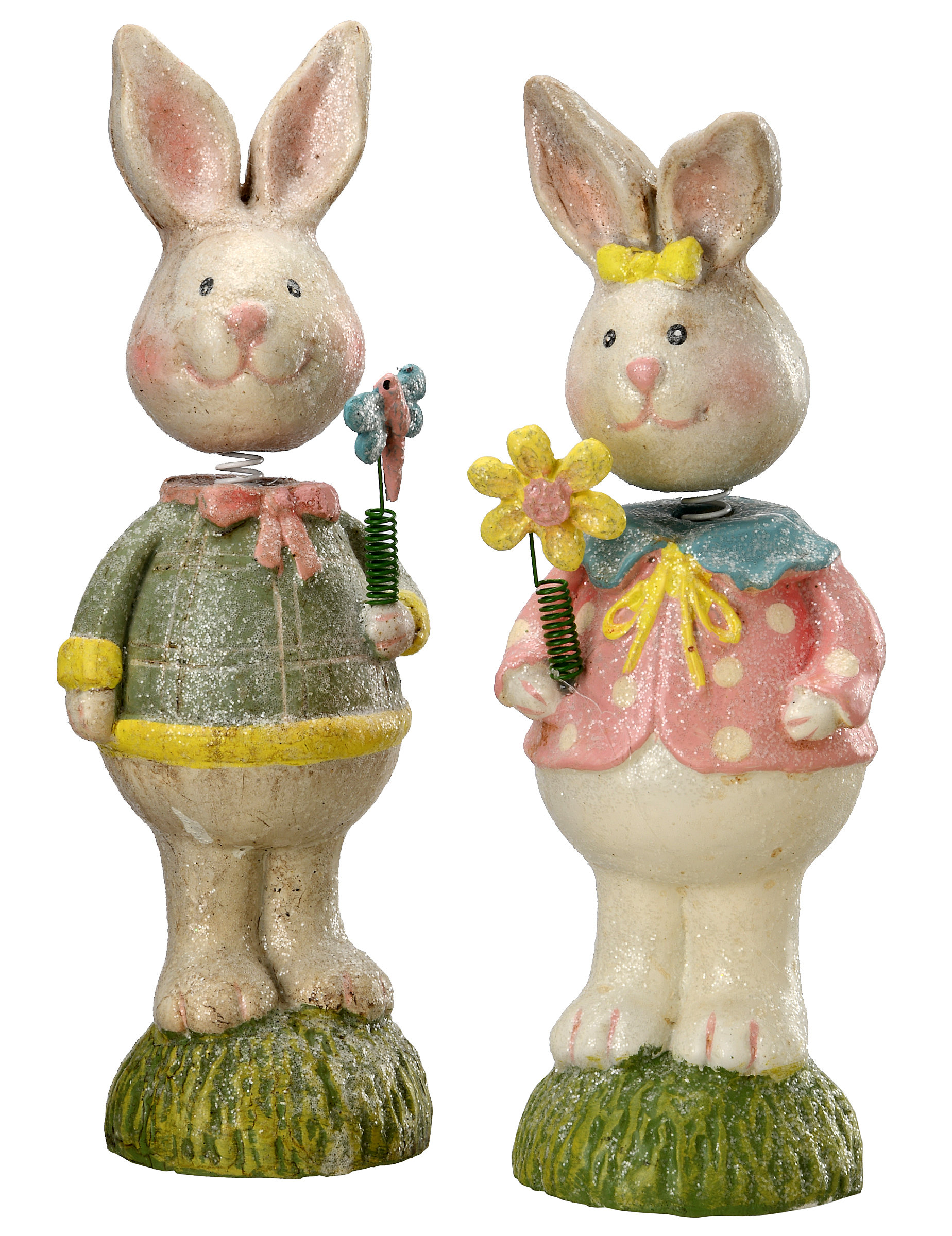 Mini Match Box Easter Bunny Rabbit Set Adorable Hand Cut Wooden Miniature Toy