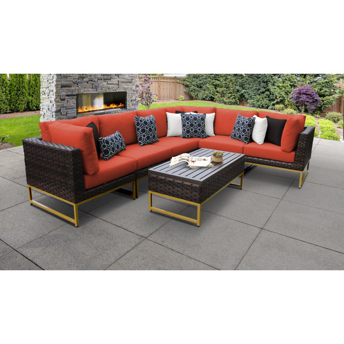 Joss and Main 7 Piece Sectional Seating Group with Cushions