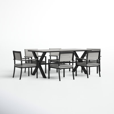 Abby Rectangular 6 - Person 78.74" Long Dining Set with Cushions by Joss and Main