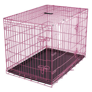 pink dog crate