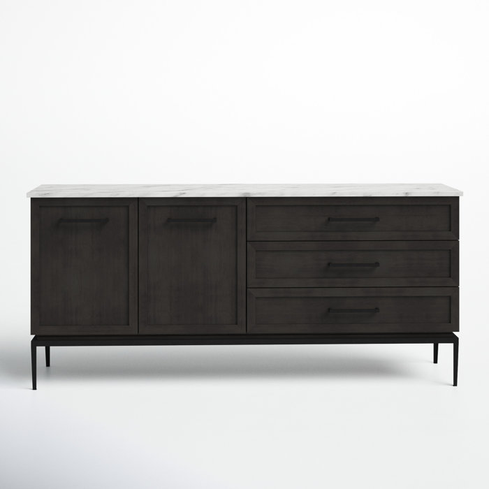 Joss and Main Margorie 71" Wide 3 Drawer Mango Wood Sideboard