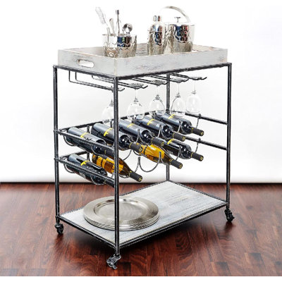 "Willam" Wine And Serving Cart, 28" X 16" X 32" by Rosalind Wheeler
