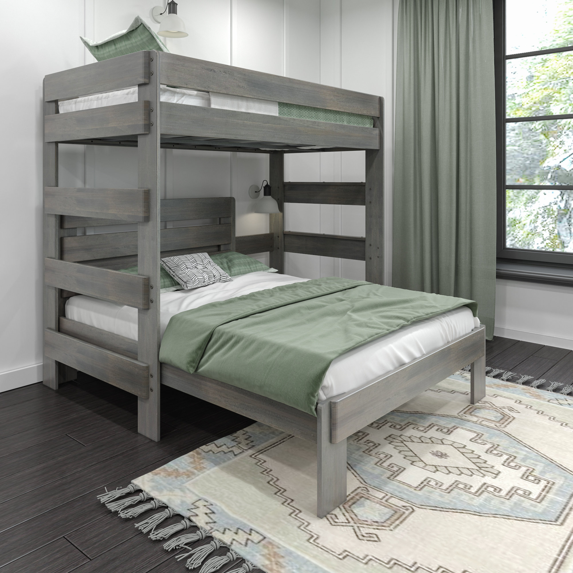 l shaped queen bunk beds