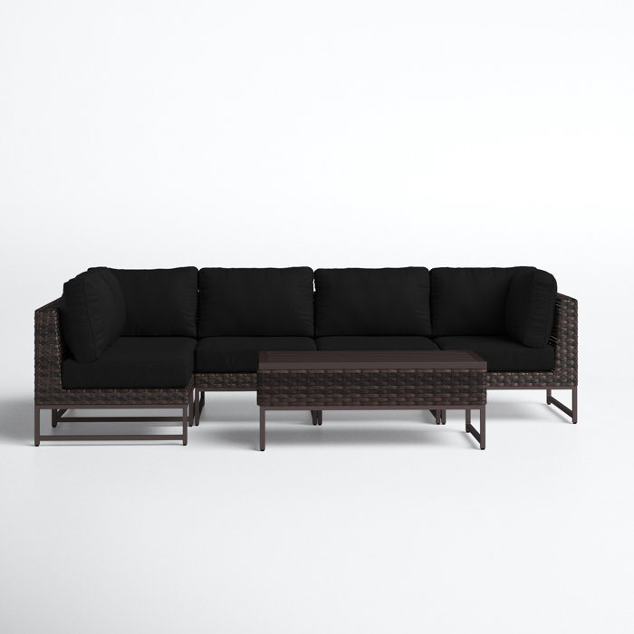 Joss and Main Nauvoo 6 Piece Rattan Sectional Seating Group
