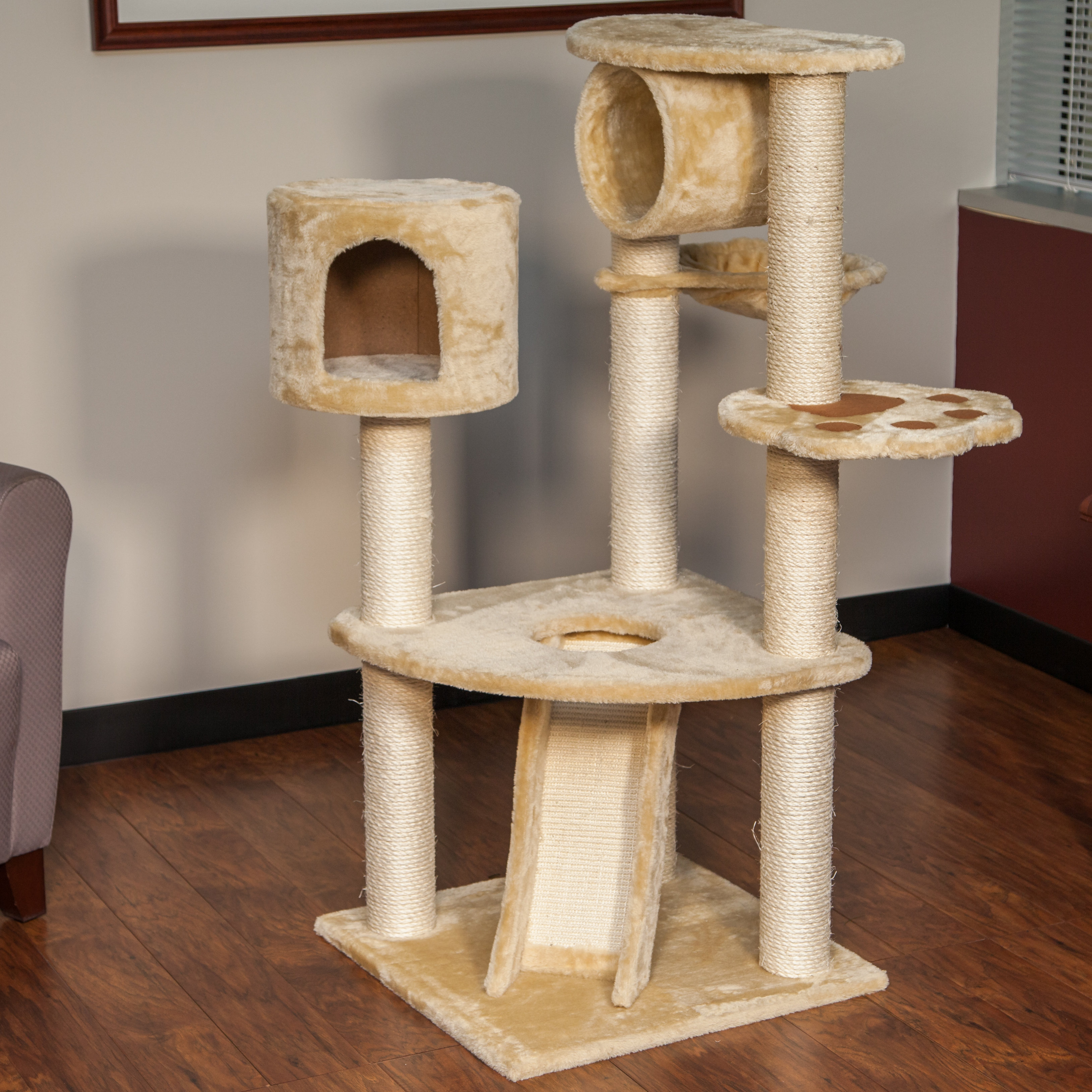 carpet covered cat trees