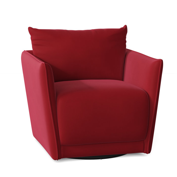 Joss and Main Gertrude 34" Wide Polyester Swivel Armchair