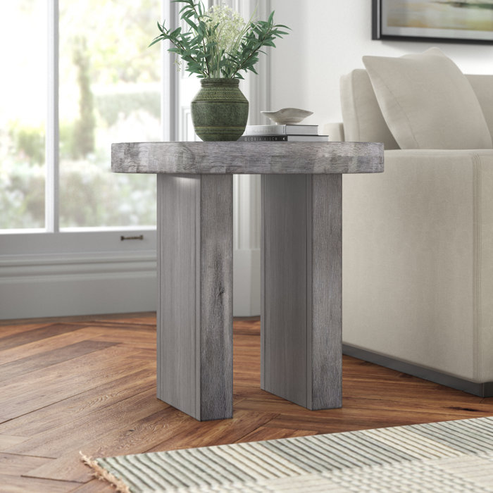 Joss and Main Kensli Solid Wood Pedestal End Table