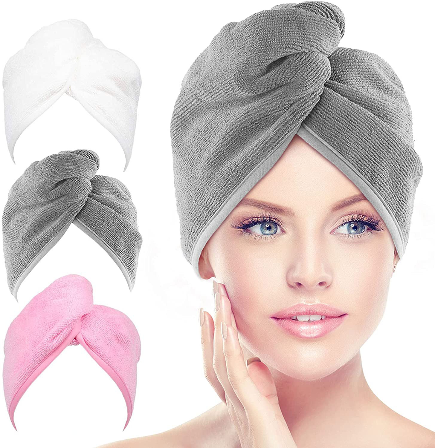 Breathable Microfiber Hair Turban Quickly Dry Hair Hat Wrapped Towel Cap Tow