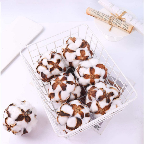 Gracie Oaks Set Of 6 Decorative Balls, Bowl Fillers, Cotton Farmhouse Decor | Wayfair Set Of 6 Decorative Balls, Bowl Fillers... 