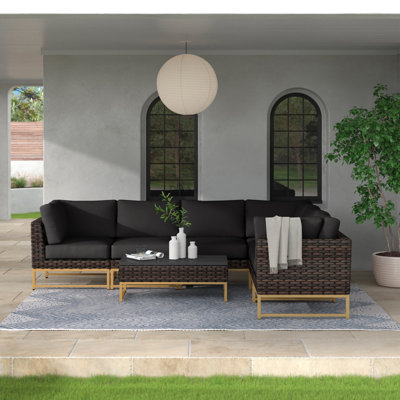7 Piece Sectional Seating Group with Cushions by Joss and Main
