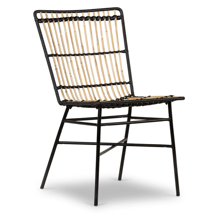 Bayou Breeze Sina Slat Back Side Chair in Black