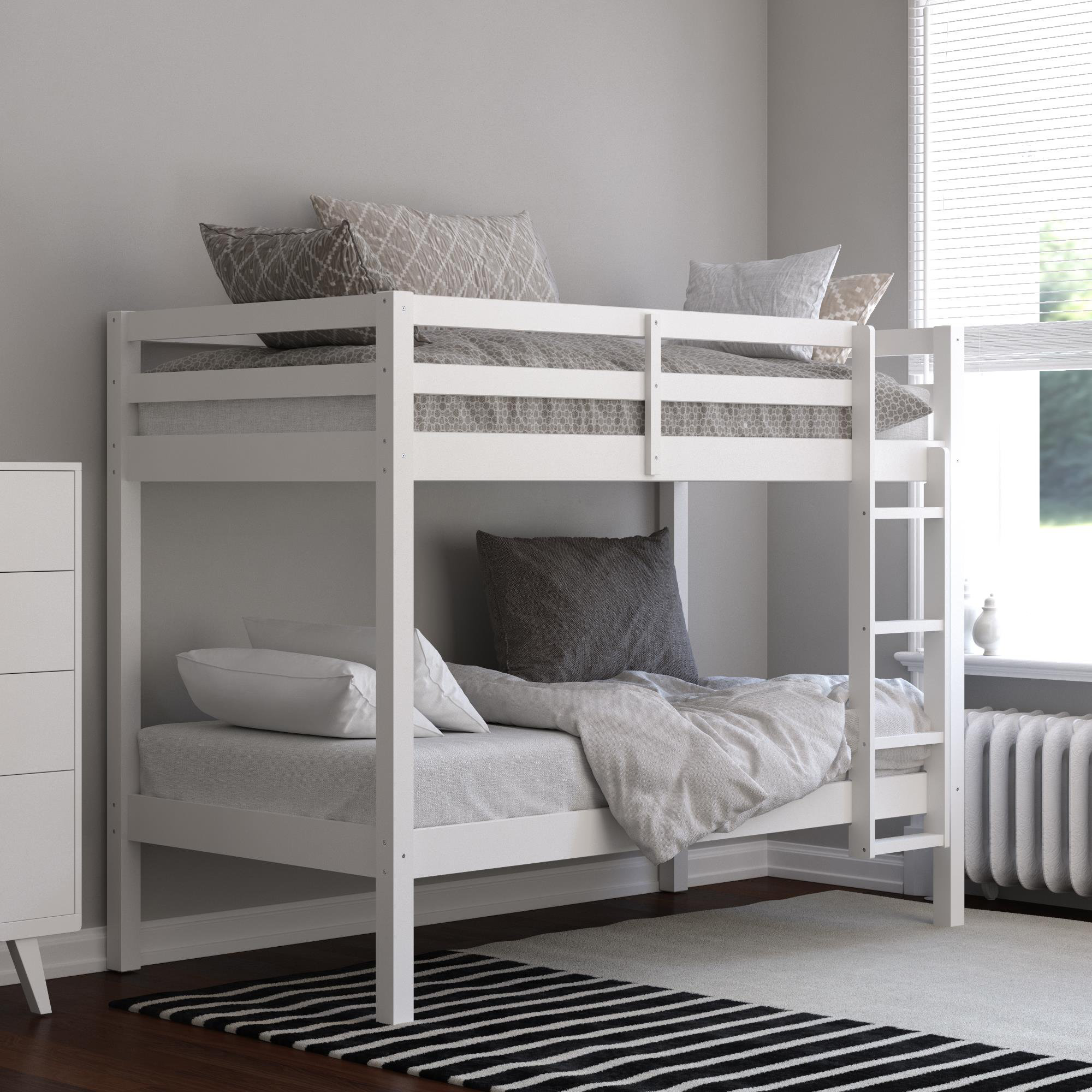 small white bunk beds