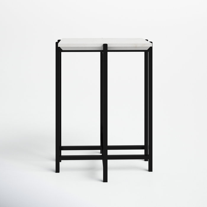 Joss and Main Olympia Marble/Manufactured Wood Abstract End Table