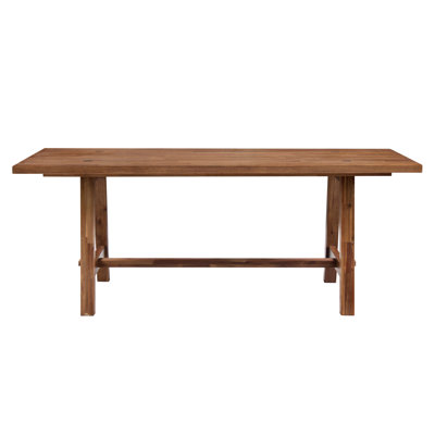 Alexa 78.5" L Acacia Solid Wood Trestle Dining Table by Mistana