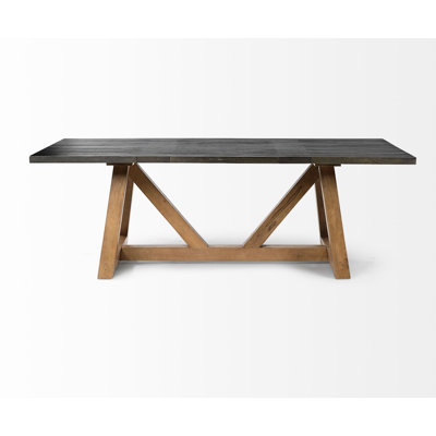 Targhee Mango Solid Wood Trestle Dining Table by Ebern Designs