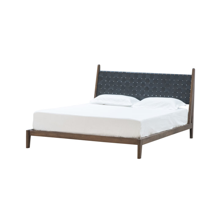 Joss and Main Kacy Queen Solid Wood and Upholstered Low Profile Platform Bed