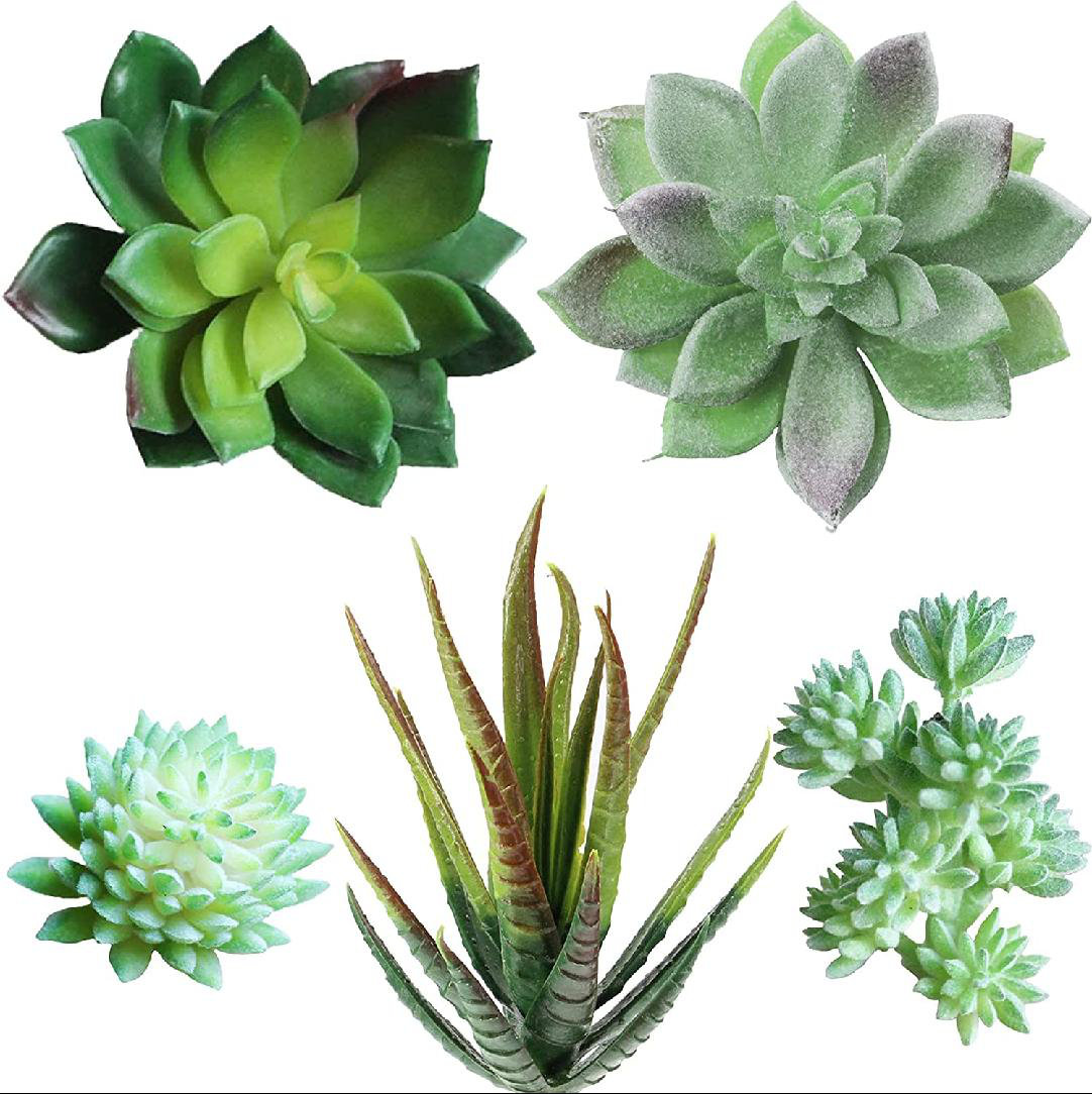15 Styles Artificial Succulent Plant Mini Fake Flocking Home Garden Floral Décor