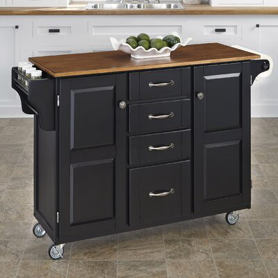 Littrell-a-Cart Kitchen Island with Solid Wood Top