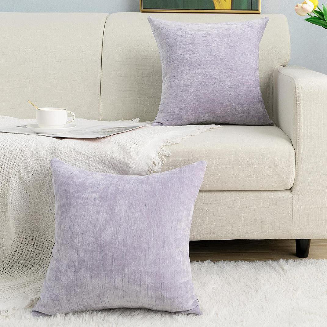 Grey -18x18 Inch, Pack of 2 Tex Trend Inserts Included Decorative Throw Pillows Velvet Solid Pillow Cushions for Bed Sofa Couch Chair Car Grey -18x18 Inch, Pack of 2 Tex Trend Inserts Included Decorative Throw Pillows Velvet Solid Pillow Cushions for Bed Sofa Couch Chair Car