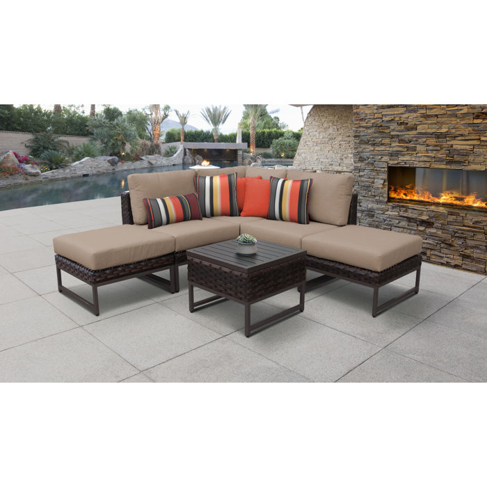 Joss and Main Savion 6 Piece Sectional Seating Group with Cushions
