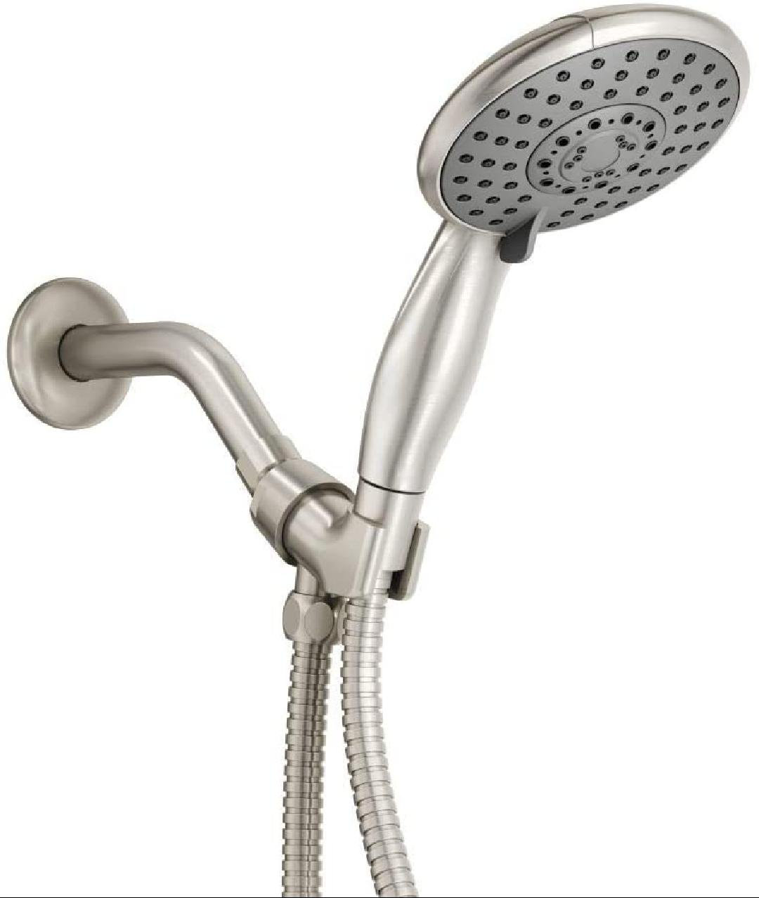 Brushed Nickel Telephone Style Bathroom Water Saving Hand Held Shower Head Spray