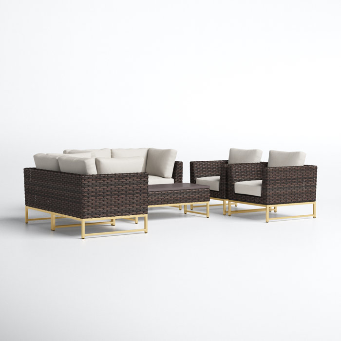 Joss and Main 7 Piece Sectional Seating Group with Cushions