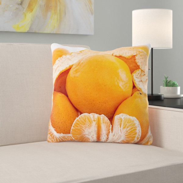 tangerine throw pillows