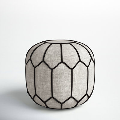 Giacomo 20.1" Wide Round Abstract Pouf Ottoman by Joss and Main