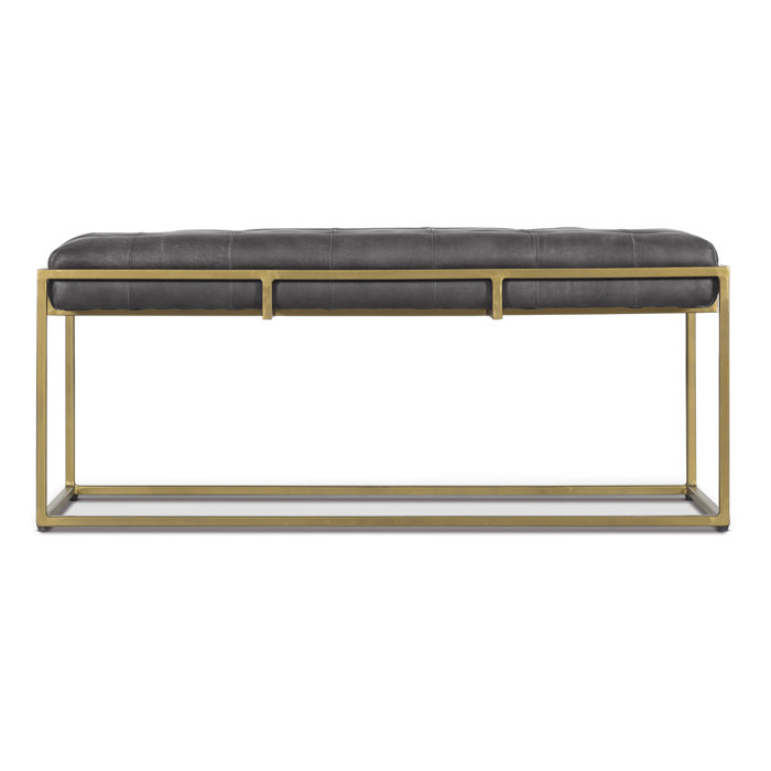Joss and Main Sato Genuine Leather Upholstered Bench