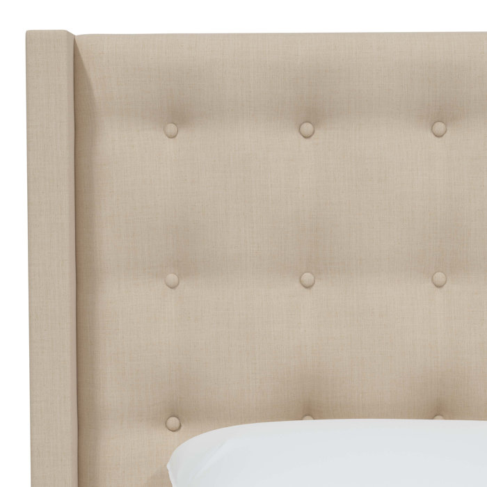 Joss and Main Harcourt Upholstered Solid Wood Wingback Headboard