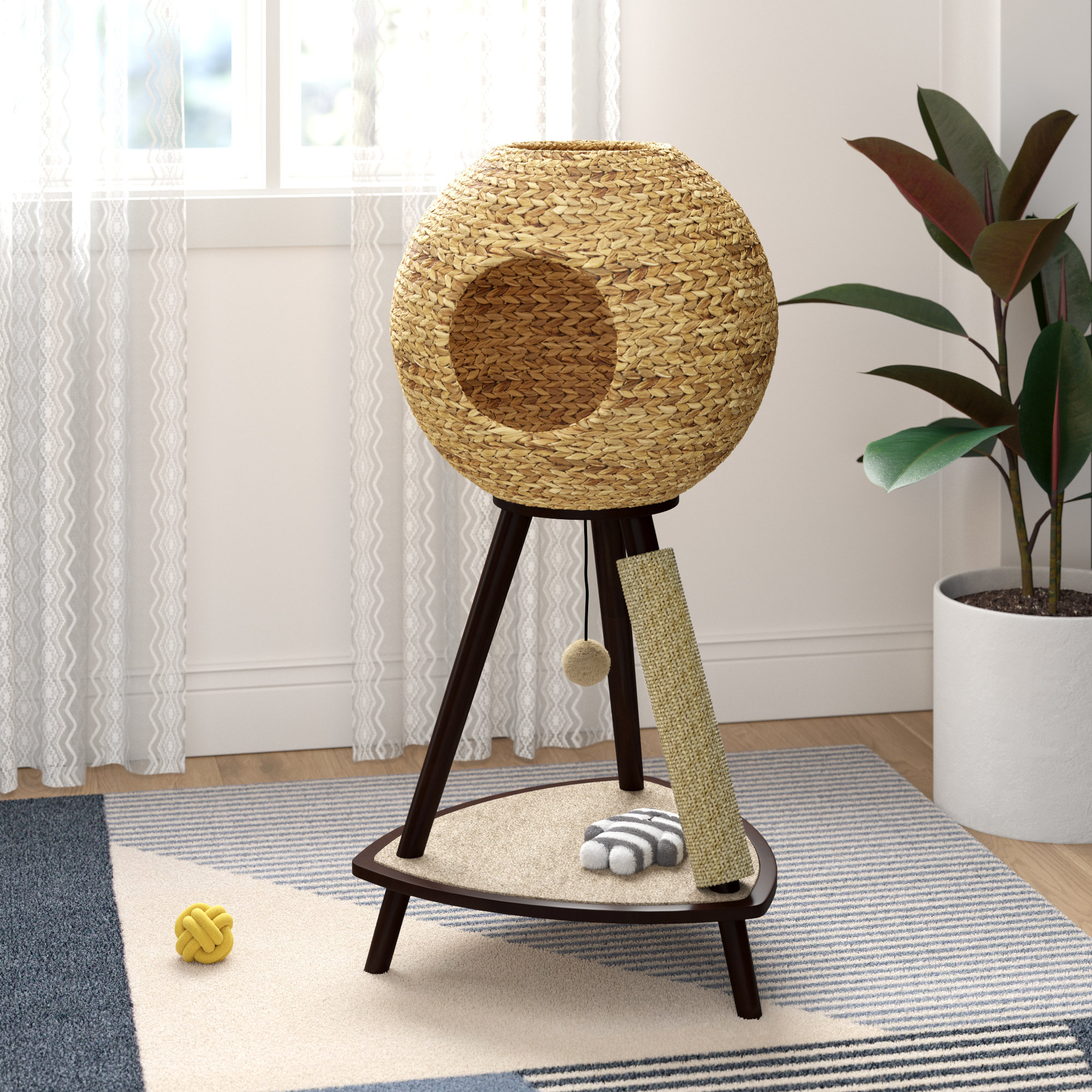natural sphere cat tower