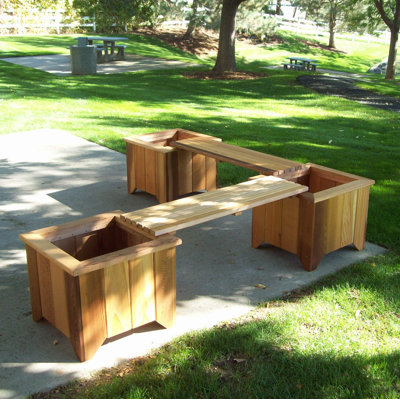 Brashear Wooden Planter Bench