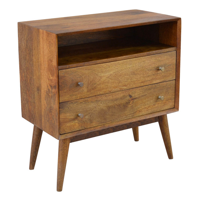 Joss and Main Okehampt 2 - Drawer Solid Wood Nightstand