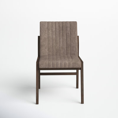 Elliott Tufted Leather Upholstered Side Chair by Joss and Main