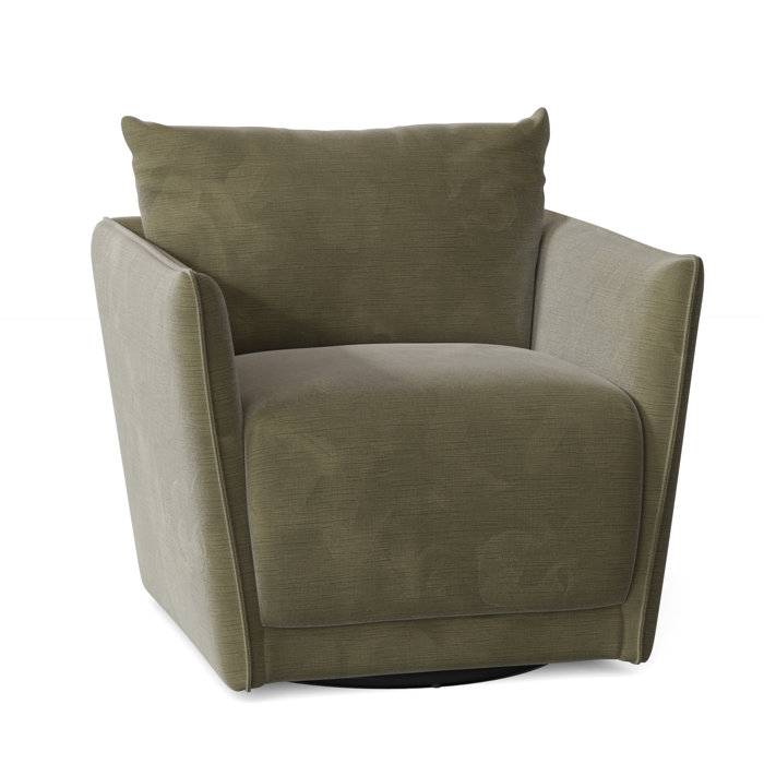 Joss and Main Gertrude 34" Wide Polyester Swivel Armchair