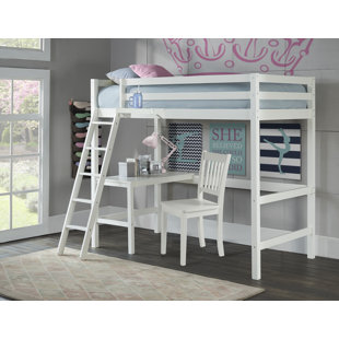 bunk bed with desk white