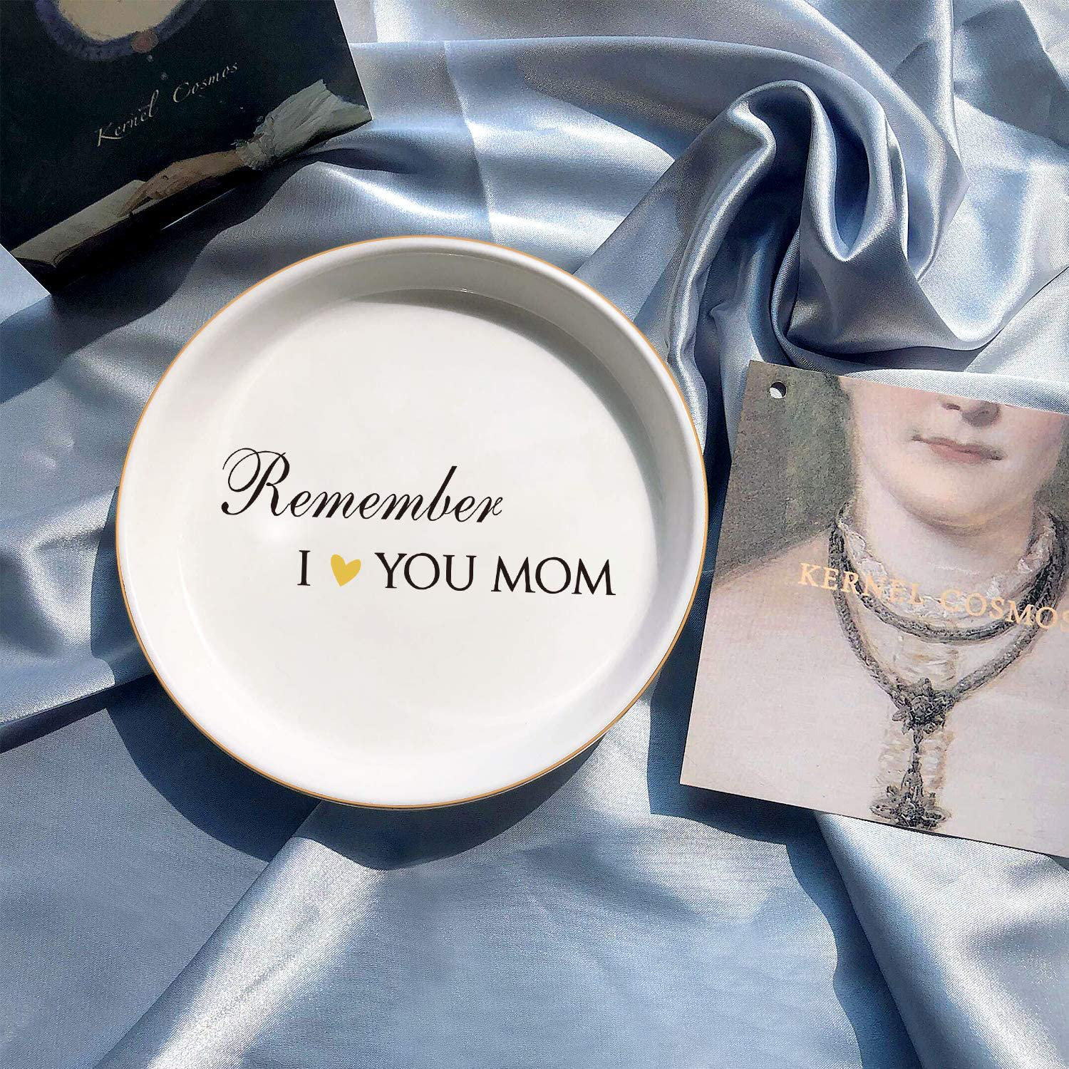 Mom Gifts for Christmas Jewelry Trinket Tray Ceramic Ring Dish Holder Birthday Gifts for Mom Remember That I Love You Mom Mom Gifts Happy Mothers Day from Daughter Son Mom Valentine Gift