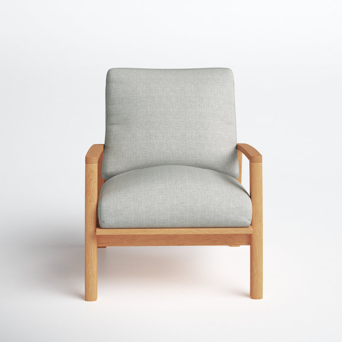 Joss and Main Reanna Teak Patio Chair with Cushions